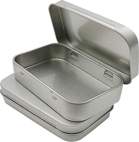 metal box with clear lid|metals containers with hinged lids.